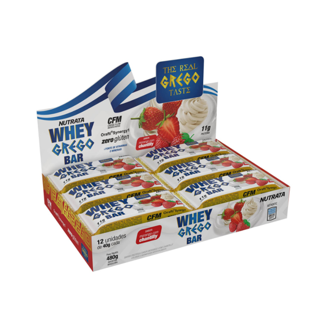Barra Whey Grego Sabores 12unid x 40g